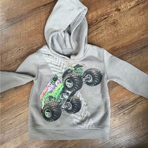 Kids Monster Truck Hoodie in Gray